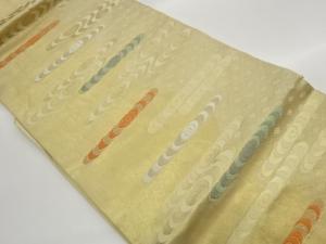 曲線に変わり雲・菱模様織出し名古屋帯